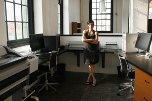 Sarah Stolfa, at her new community photo art center, PPAC, located in the Crane Art Center's first floor