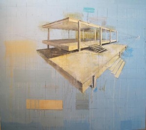 Tom Judd, Farnsworth House - Mies van de Rohe, 2011, Oil on Canvas, 80 x 90 inches