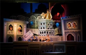 Wedding Scene from Scapin, Lantern Theater Company “Just Married” scene with the cast of actors and puppets from Scapin, Lantern Theater Company; photo by Jeffrey Stockbridge