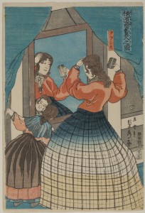 Yokahama woman before mirror