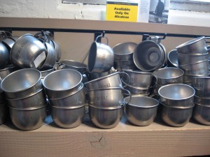 Prison mugs for sale at the Alcatraz giftee shoppe.