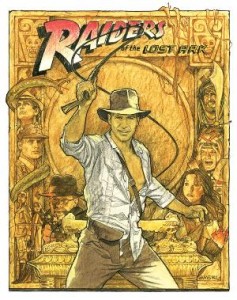 Richard Amsel, poster for Raiders of the Lost Ark. This and other works by Amsel are at Rosenwald-Wolf Gallery.