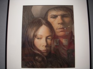 Richard Amsel painting for Coal Miner's Daughter. Sometimes his work would not be used by the studio which often commissioned several artists and used what they liked best.