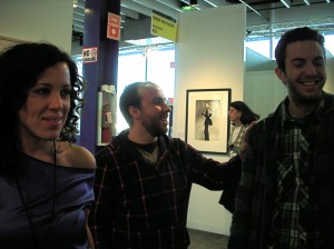 Amy Adams, Gallery Director at Fleisher-Ollman Gallery with Dustin Metz and Joe DiGiuseppe. A Philly fest on Pier 92 at the Armory.
