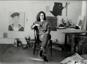 Annette Lemieux in her studio/home, 83 Canal Street, NYC in 1985. © Peter Bellamy 