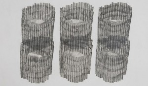 Abigail Patterson, Down the Line. Collage, graphite, 29" x 41," 2011