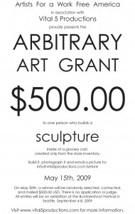 Arbitrary Art Grant poster. apply today!