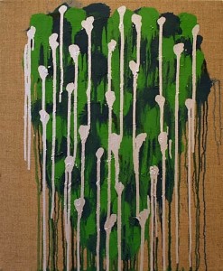 Chris Ashley, Hanging Mountain, 2008, oil and aluminum rustoleum on linen, 23" x 19"
