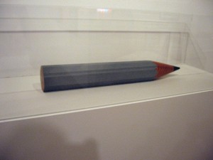 Vija Celmins, Pencil, 1966, oil on canvas on wood with graphite,, as shown at Seductive Subversion exhibit, Collection National Gallery of Art, Washington, DC, Gift of Edward R. Broida