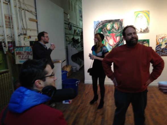 Charlie Kaier (seated left) and Paul Parmalee (standing, right) of the WHYY B-Roll team at Space 1026