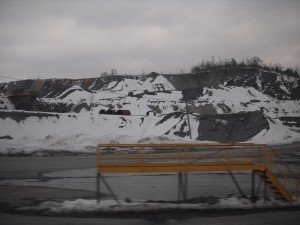 Coal mining country right next to the pretty little (polluted probably) river