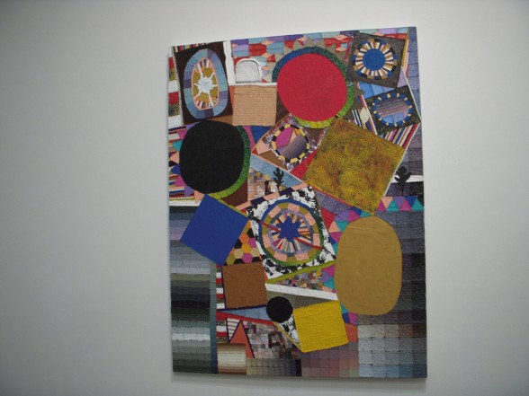 Dominic Terlizzi's acrylic on canvas, a mosaic of molded objects cast from food stuffs and other domestic matter.