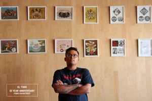 El Toro, with his works. Photo copyright El Toro, courtesy of the artist's website