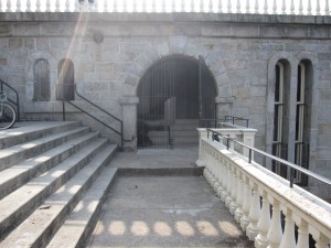Visitors will enter via this stone arch on the edge of the Schuylkill River.