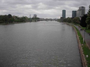 The Main river in Frankfurt. Leaden skies and temperatures in the 50s were typical of May weather. But who's complaining - we were on vacation.