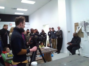 Theaster Gates (right) talking about Soul Manufacturing Corporation--To Make the Thing that Makes the Things