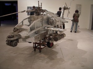 Gene Hracho, Ride 'em. A helicopter made from scavenged kitchen utelsils and household stuff.
