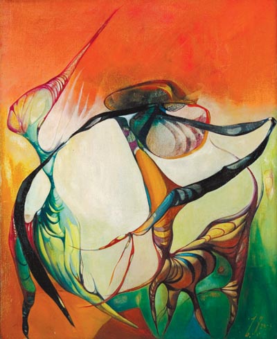 Leon Kelly Bird and Quadriped (1953) oil on canvas,16 x 13 in.