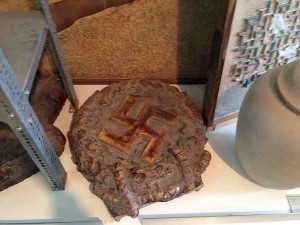 Swastika, part of the World War II display at the Majolika museum in Karlsruhe