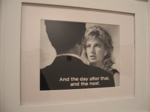 Kistina Martino, Subtitled Film Still: "And the Day After that..." 2009, black colored pencil on paper, 16 3/4 x 17 x 20 inches