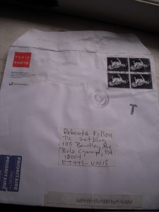 Matthew Rose, envelope for his recent stamp art/mail art missive to me.