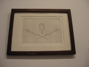 Erika Mayer, Knapsack Nation, 2008-9, etching, 11 x 14.75 inches