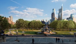 A beautiful (and behemoth) rendering of the in-the-works Comcast Center. Photo: Comcast.net