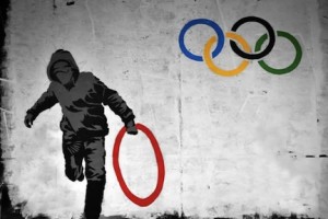 olympics graffiti Crimial chalkist bristol