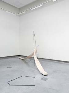 Barbara Knezevic 'Parsing Structure' (2012) steel, calico, sand