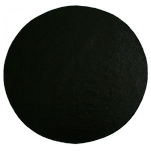 Untitled, 2009 black gesso, polymer gel on found paper 28 in. diameter