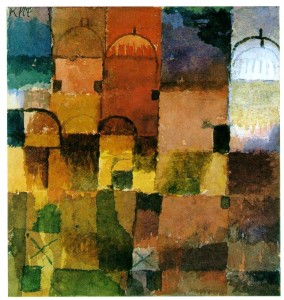 Paul Klee ‘Red and White Domes’ (1914) watercolor, Kunstsammlung Nordheil-Westfalen