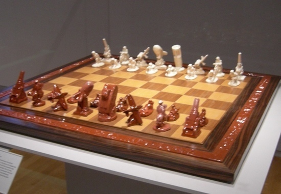 Nazi chess set commissioned by Heinrich Himmler in the Rijhksmuseum