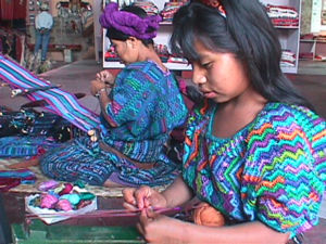 Mayan weavers in Guatemala wearing indigo-dyed garments, photo courtesy Nim Po't.
