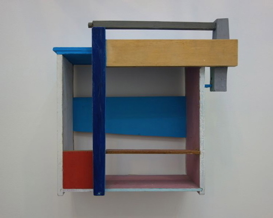 Kim Tran, Square (2012). Wood furniture parts, acrylic. 19.5 x 19.5 x 8 inches