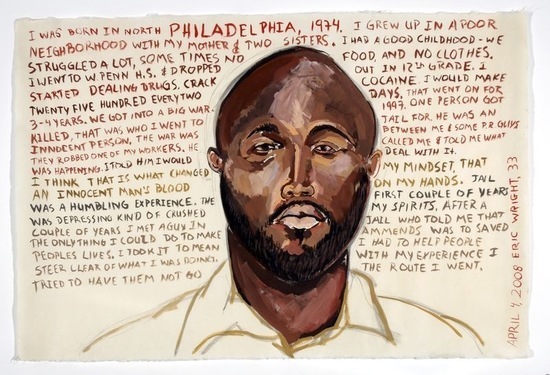 Daniel Heyman, Portrait of Eric Wright; 26.25 x 37.75”, gouache on paper (2008). Courtesy of the artist and Cade Tompkins Projects.