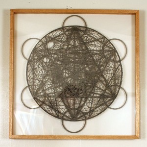 Hunter Stabler, Oracular Metatronic Hellspectrascopic Enneagram, ink and graphite on hand-cut paper mounted on plexiglass