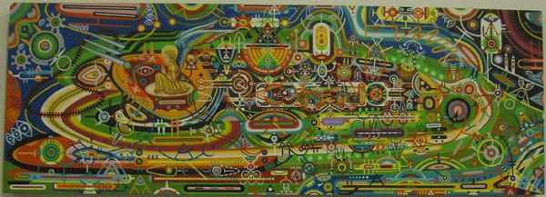 Shawn Thornton, The Brahamastra for a New Age (UFO/Time Machine), oil on panel, 2010-2012