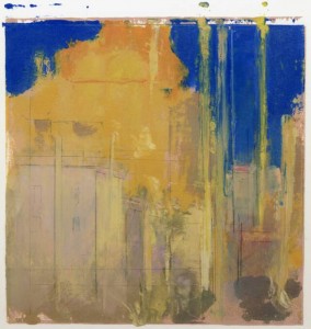 shilsitalianlandscape Stuart Shils, Not Far From the Pantheon, Monotype: charbonnel etching ink, oil pastel and graphite on paper, 6 x 6 inches, Executed in 2009