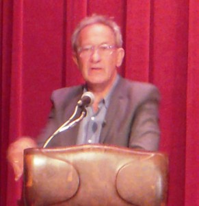 Simon Schama, speaking at the Free Library