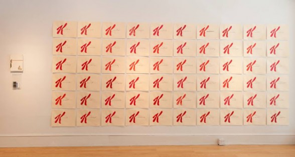 Matthew Rose's wall of Special K's at Converge Gallery