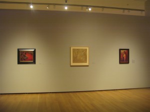 The drawing of the Laundress, by George Tooker, installed at PAFA before the discovery