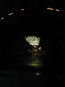 Jonathan and Kimberly Stemler, the little red string. The paper lanterns illuminating the dark tunnel beneath the viaduct are inscribed with personal stories from community members describing their connection with the night sky. I could not see the inscriptions. It was dark!