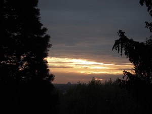 Sunset looking towards France.