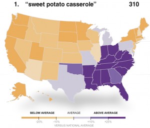 Sweet potato casserole in the southeast