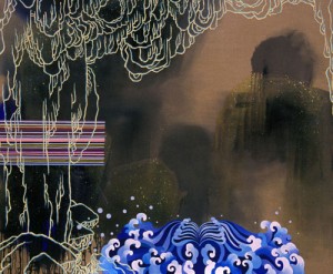 tileston Jackie Tileston,"For Instance" mixed media on linen, 60" x 72"