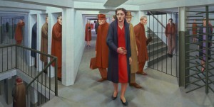 Subway, 1950. Egg tempera on composition board, 18 1/8 x 36 1/8 in., Whitney Museum of American Art, New York. Purchase, with funds from the Juliana Force Purchase Award