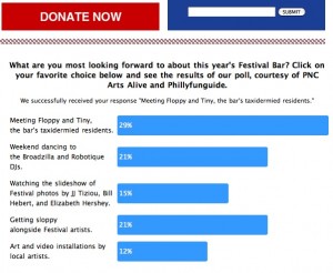 A preview of the Philly Live Arts cell-phone voting capability, on the group's web page.