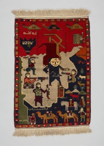 war rug with map