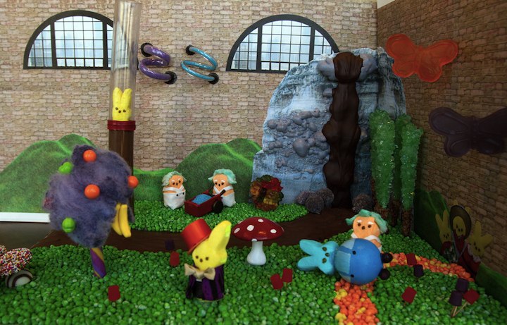 A Wee Willie Wonka diorama of Peeps--workplace productivity takes an unexpected turn